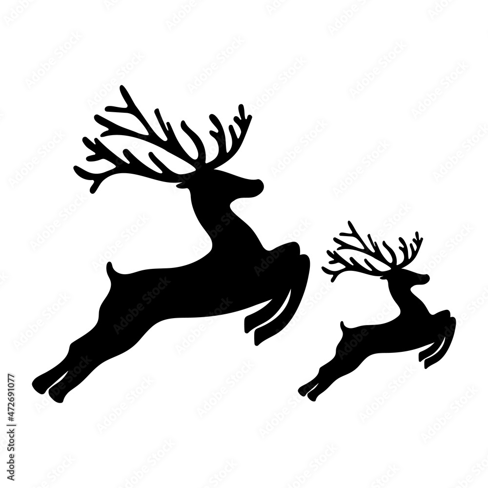Reindeer silhouette isolated on white background Reindeer silhouette isolated on white background