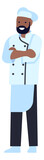 Man in chef whites crossed arms. Kitchen staff icon
