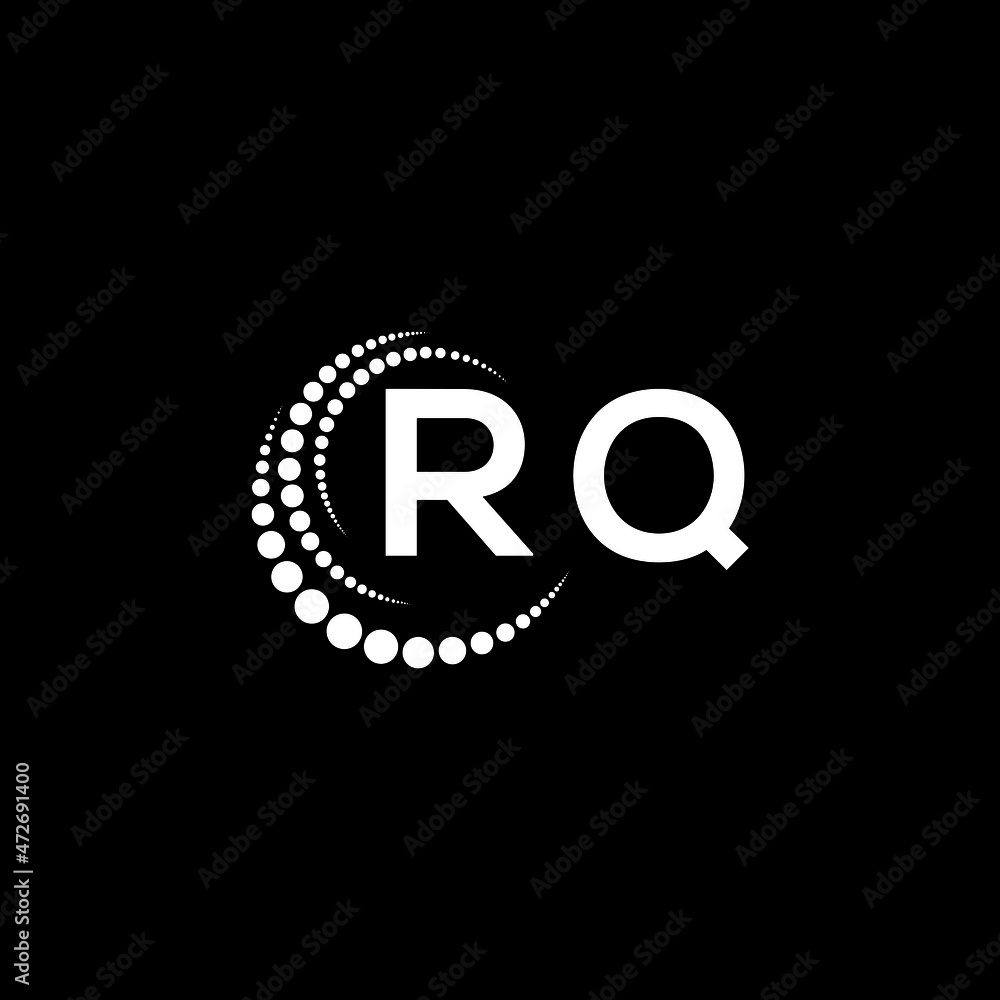 RQ letter logo design on black background.RQ creative initials letter ...