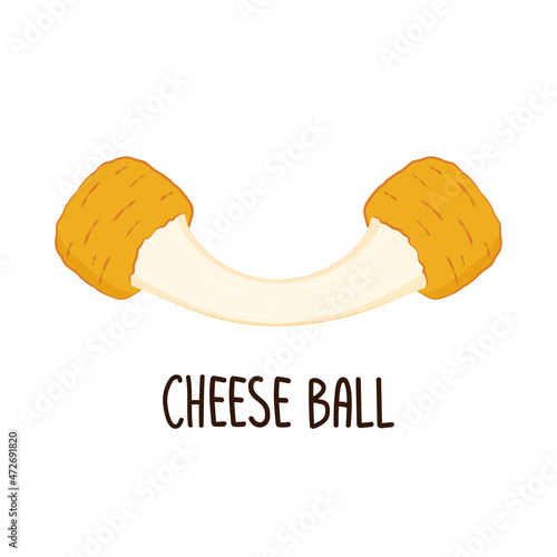 Mozzarella cheese ball vector. Cheese ball on white background. Cheese stretch. Cheese fried.