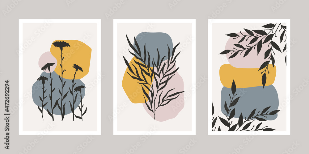 Plant silhouettes minimalistic posters Plant silhouettes minimalistic posters