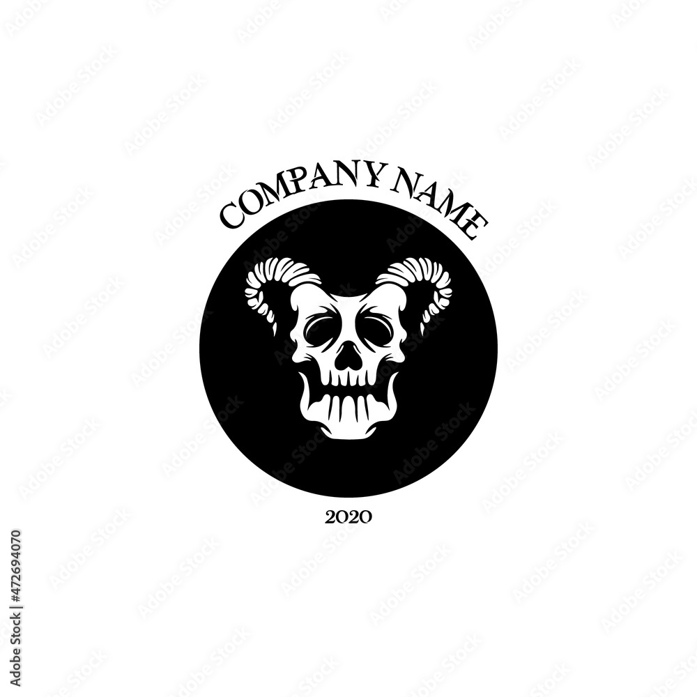 skull head logo for business