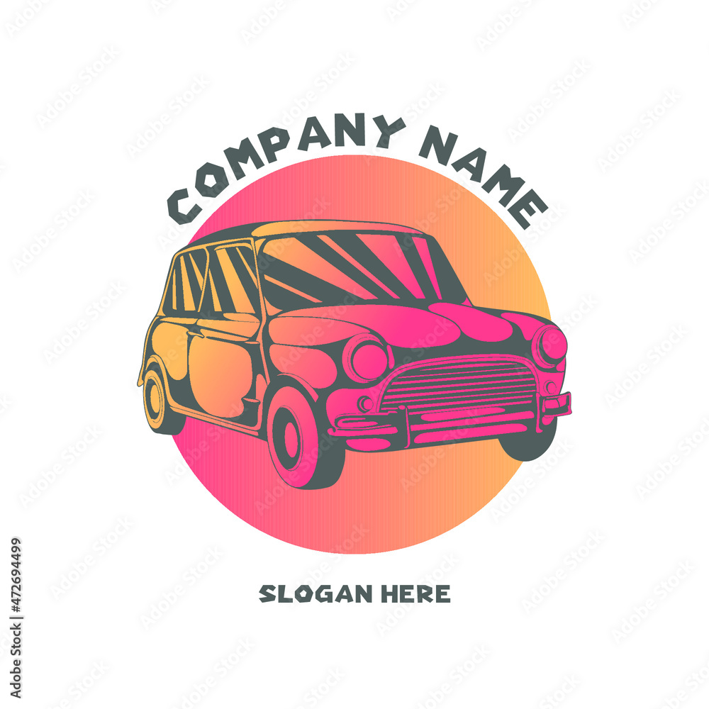 classic cars logo  emblem for T-shirt design and logo for company