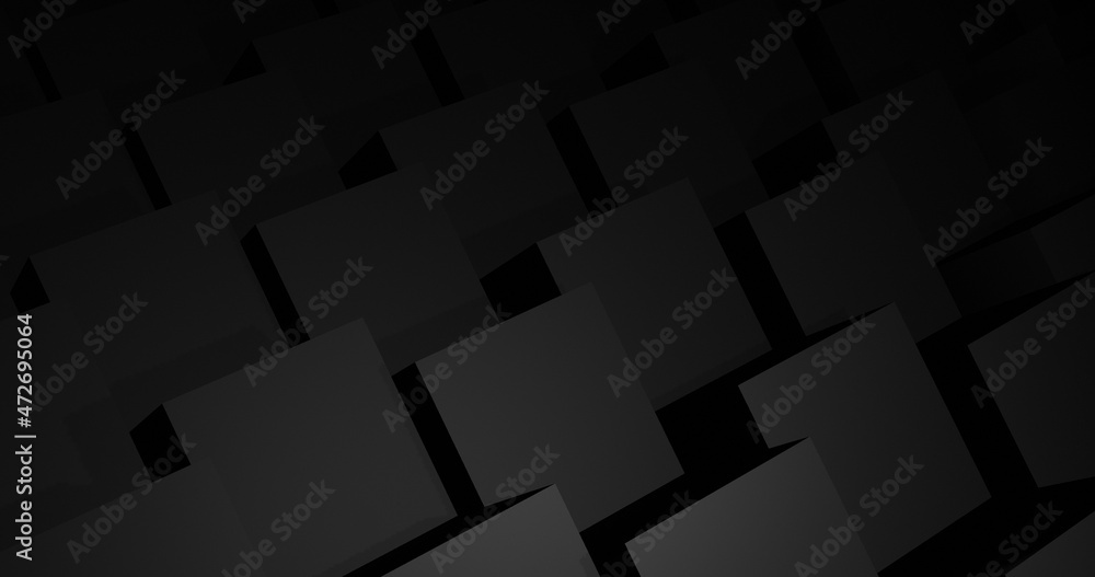 Render with black cubes in contrasting light Render with black cubes in contrasting light