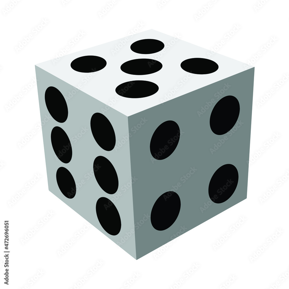 Dice with black dots on a white background. 3D effect Vector illustration. Dice with black dots on a white background. 3D effect Vector illustration.
