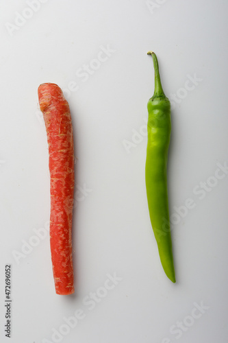 Concept for Indian Independence day and republic day,vegetable arrange on white background like indian tricolor flag.