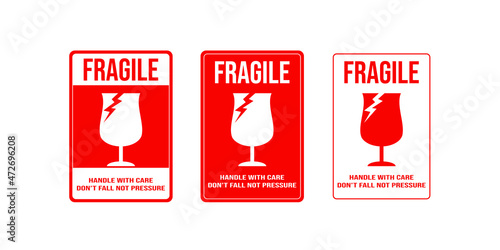 printable fragile for shipping packages label.