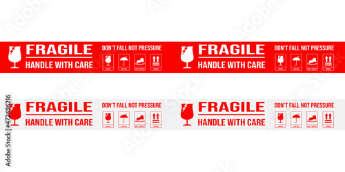 printable fragile for shipping packages label.
