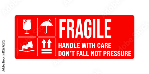 printable fragile for shipping packages label.