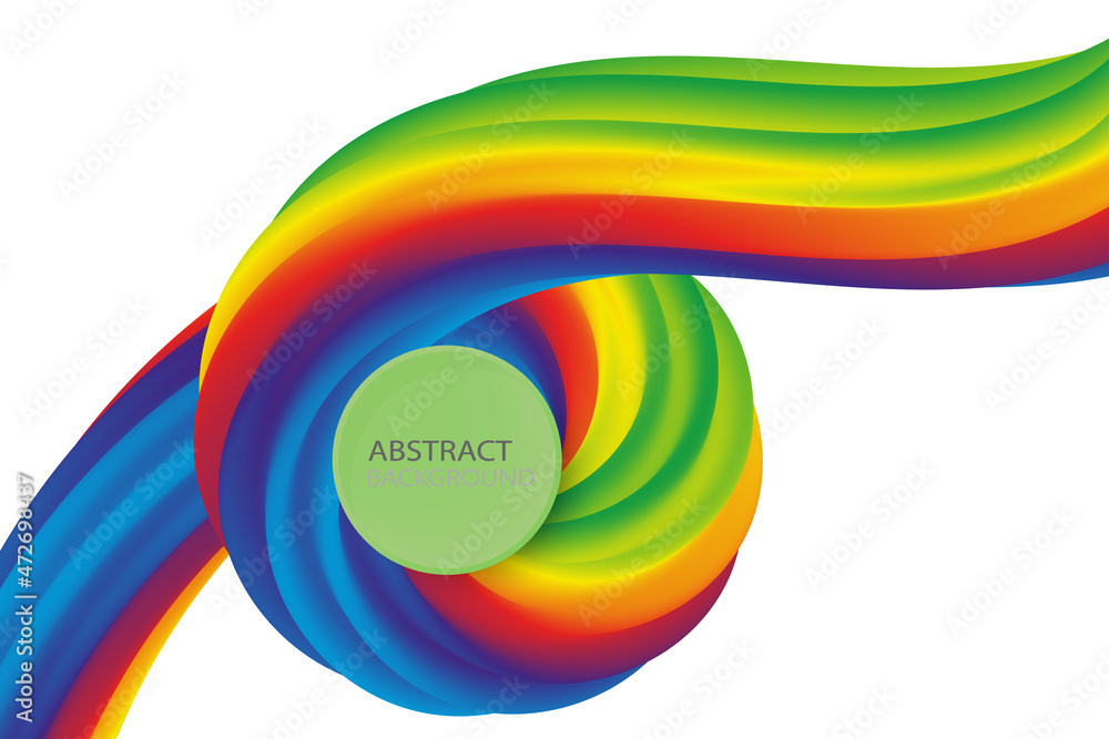 Obraz premium The movement of smooth swirling colored geometric lines on a white background