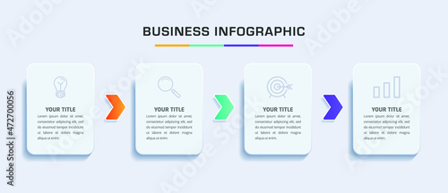 Infographic design vector and marketing icons can be used for workflow layout, diagram, annual report, web design. Business concept with 4 options, steps or processes. 