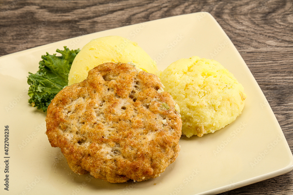 Chicken cutlet with mashed potato Chicken cutlet with mashed potato
