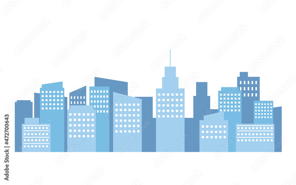 シンプルな都市 街並み 高層ビル 建物 シルエット 背景 風景 イラスト Stock Vector Adobe Stock