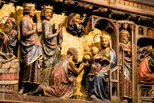 Adoration of the Magi pre-fire Notre Dame Cathedral, Paris, France.