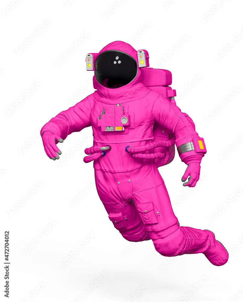 astronaut is drifting in white background
