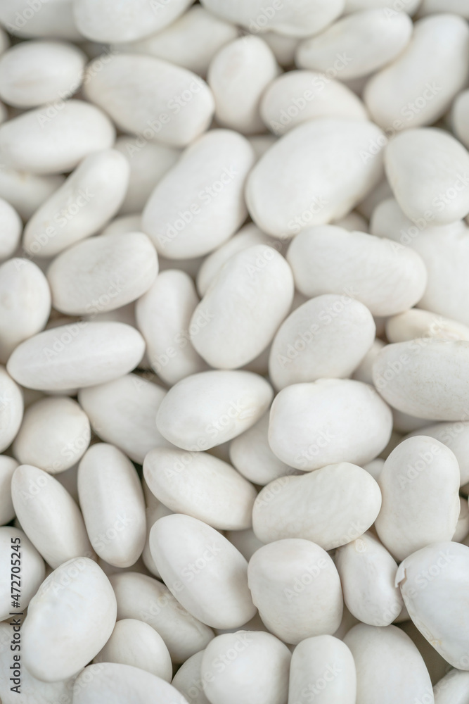dried white haricot beans. food background with raw legumes dried white haricot beans. food background with raw legumes