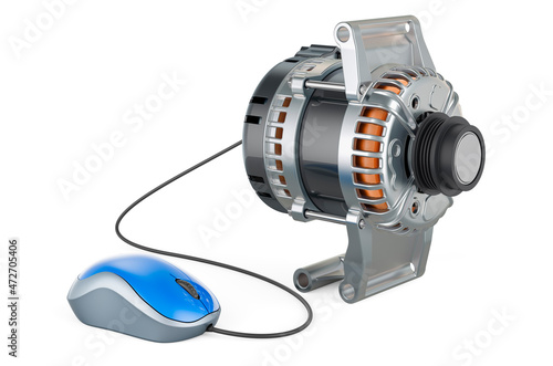 Starter with computer mouse. 3D rendering