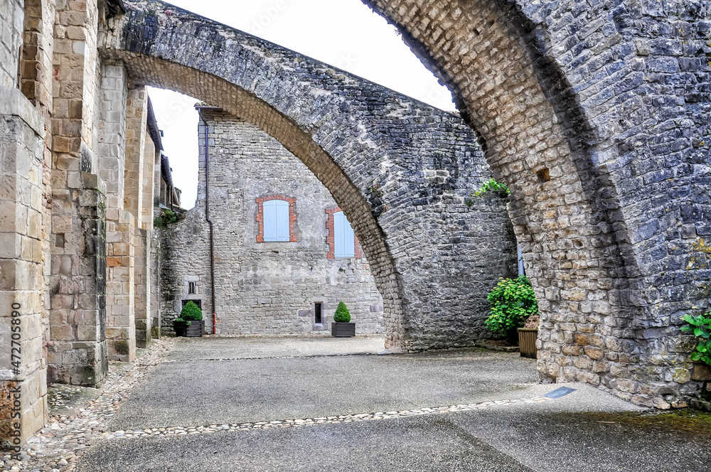 Arcades Chateau du Doyenné in Varen department of Tarn-et-Garonne in the Occitanie region, France