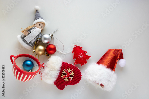 Wallpaper Mural Christmas toys on a white background. The concept of New Year, Christmas Torontodigital.ca