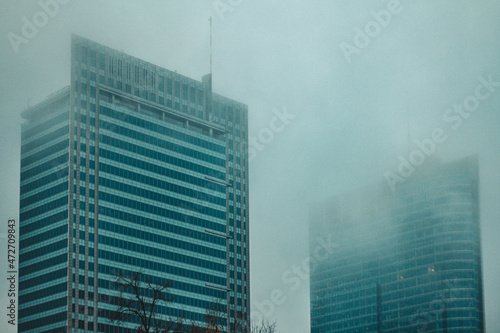 Warsaw Buildings in the City Center  November Poland Europe.