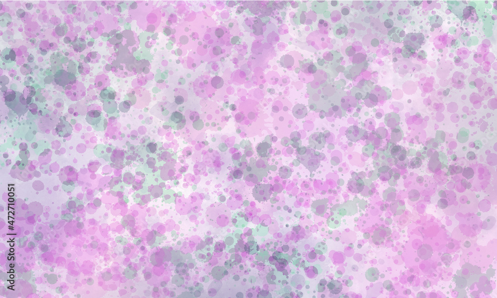 Fototapeta premium Abstract translucent watercolor background, splashes in purple, pink and blue tones. Copy space, horizontal banner.
