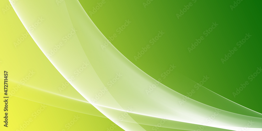 Fototapeta premium Green color abstract transparent soft wave design element