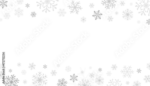 Christmas background with silver snowflakes on a white background.  isolate.  for decorating sites and printing.