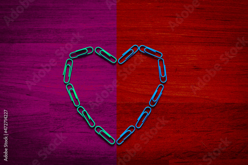 Photos Colorful heart made out of paper clips