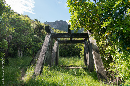 Abandoned mining equipment, Te Aroha Mountain Gold Mining Walking Track, New Zealand photo