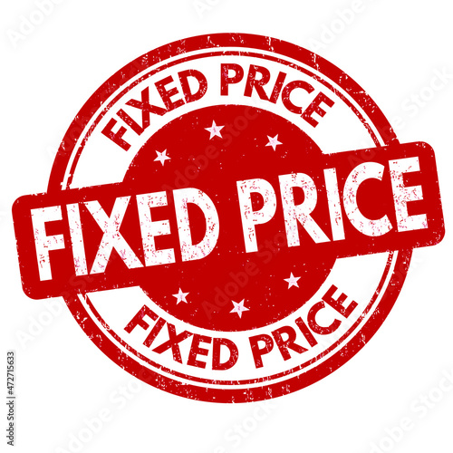 Fixed price grunge rubber stamp on white background, vector illustration