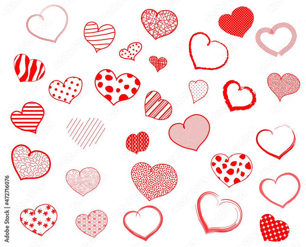 Hearts seamless pattern. Pink vector background with heart. Love template for walentines day or wedding. Print or web flat design.