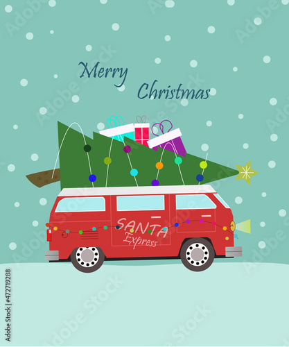 christmas card with santa claus
