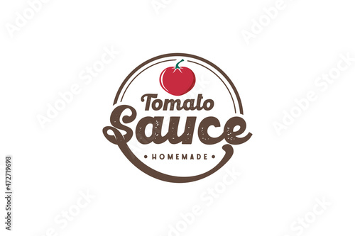 vintage tomato sauce logo, tomato logo reference.