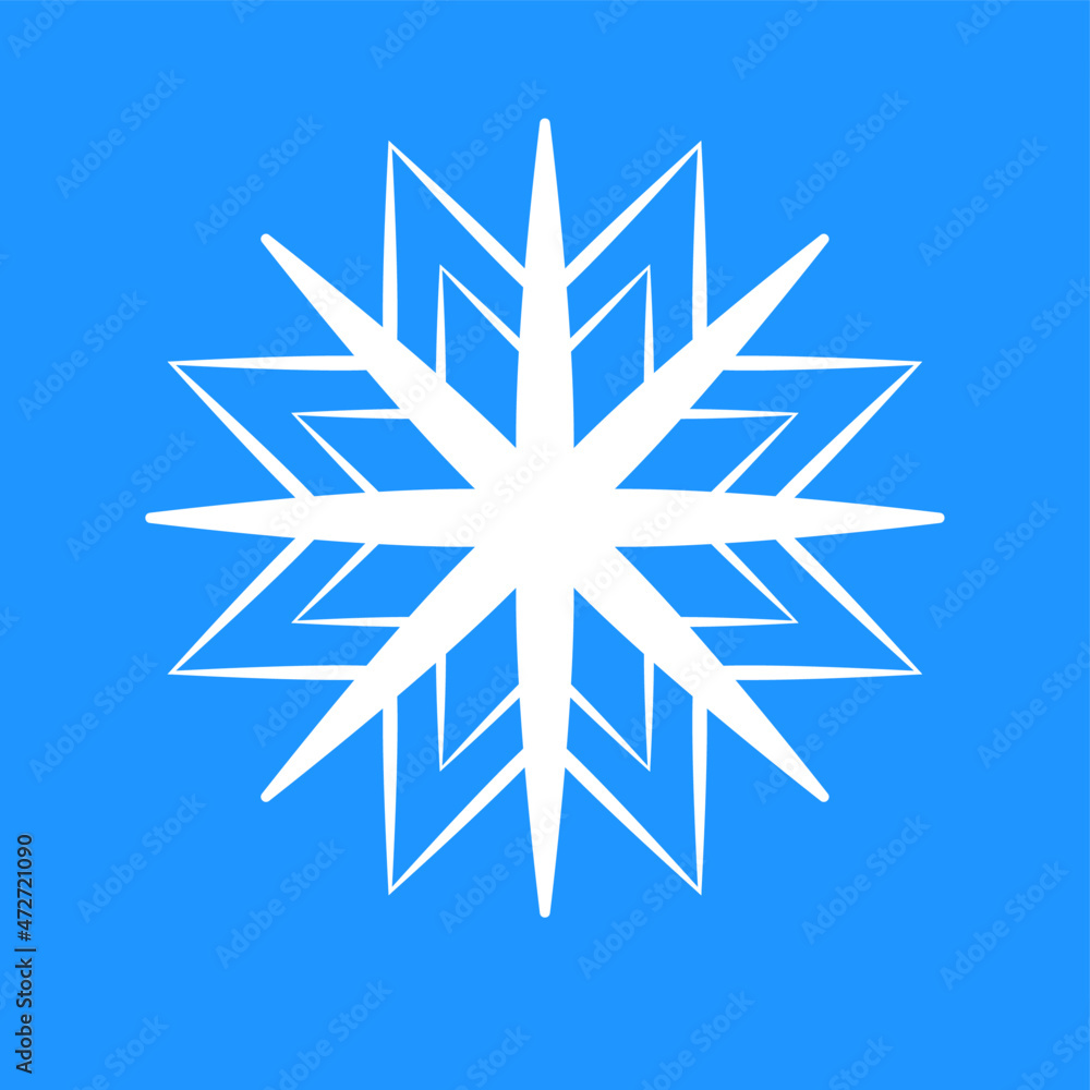 snowflake vector symbol.snowflake on winter blue background.winter season christmas concept.