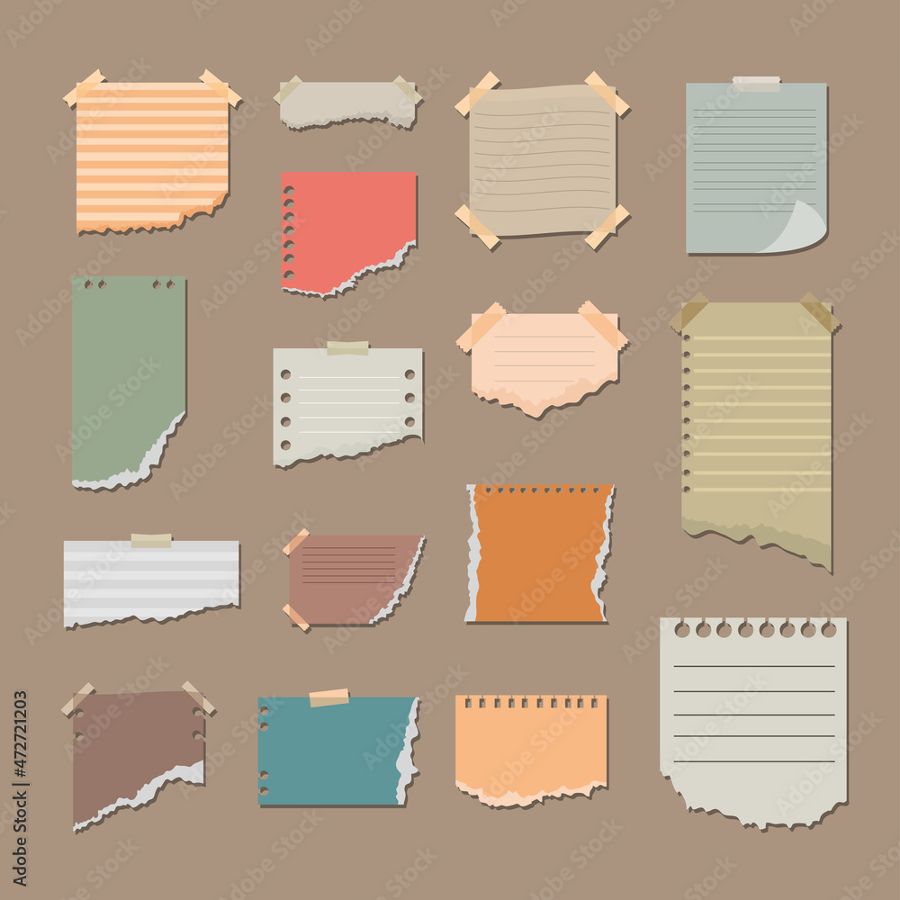 set of torn papers set of torn papers