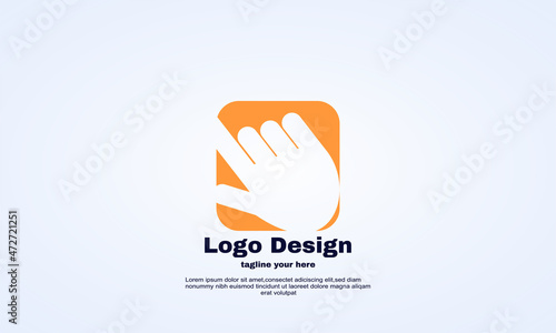 abstract cooperation business logo design hands make