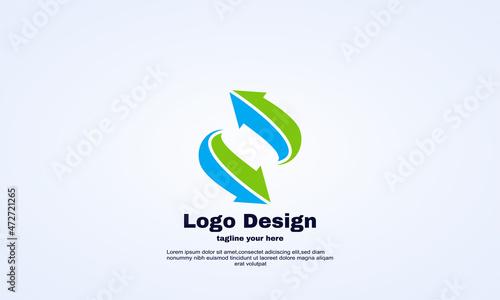 awesome abstract logo design arrow vector template