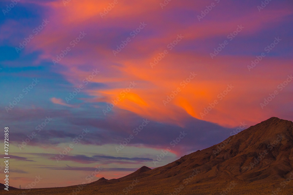 Sherbet Sunset over the mountains