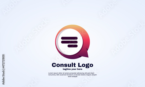 vector consulting agency logo communication speak speech