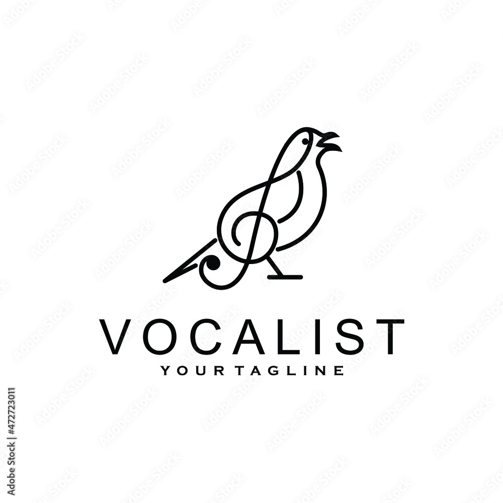 key note music song bird logo design vector illustration key note music song bird logo design vector illustration