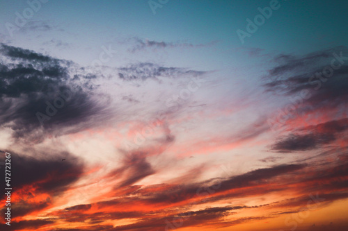 Colored  sunset in the clouds,colored clouds © gezginlobiya