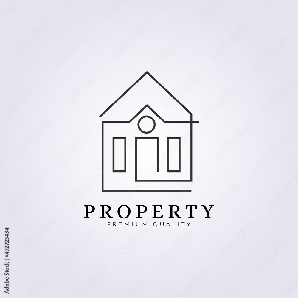 home property simple line logo vector illustration design home property simple line logo vector illustration design