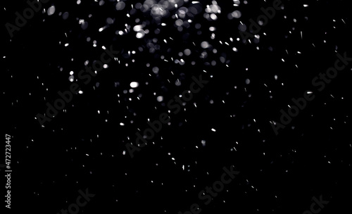texture of falling snow  layer to overlay on a black background