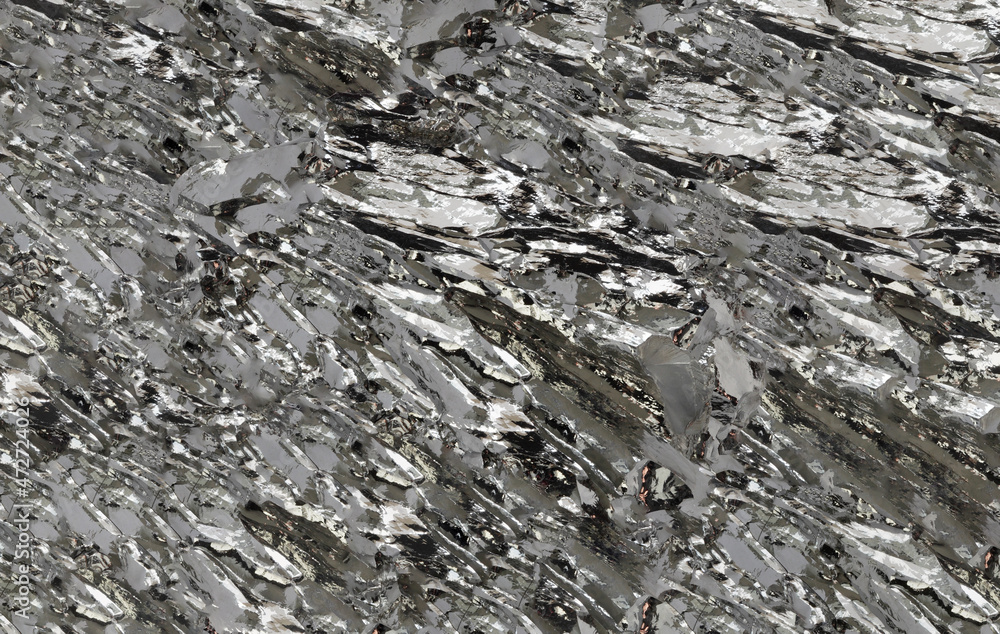 Wall Mural Rocky silver texture of mineral crystals