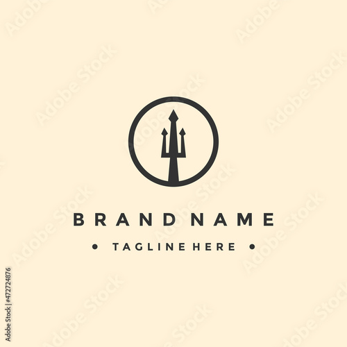 Trident Neptune Poseidon icon logo design