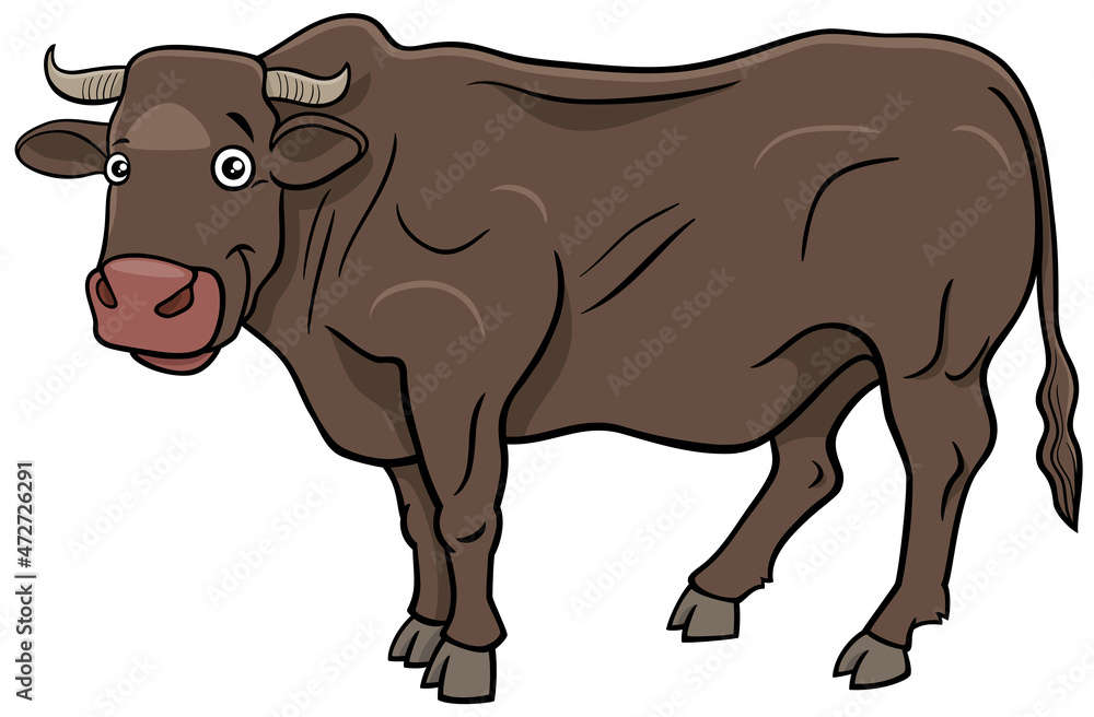cartoon bull farm animal comic character