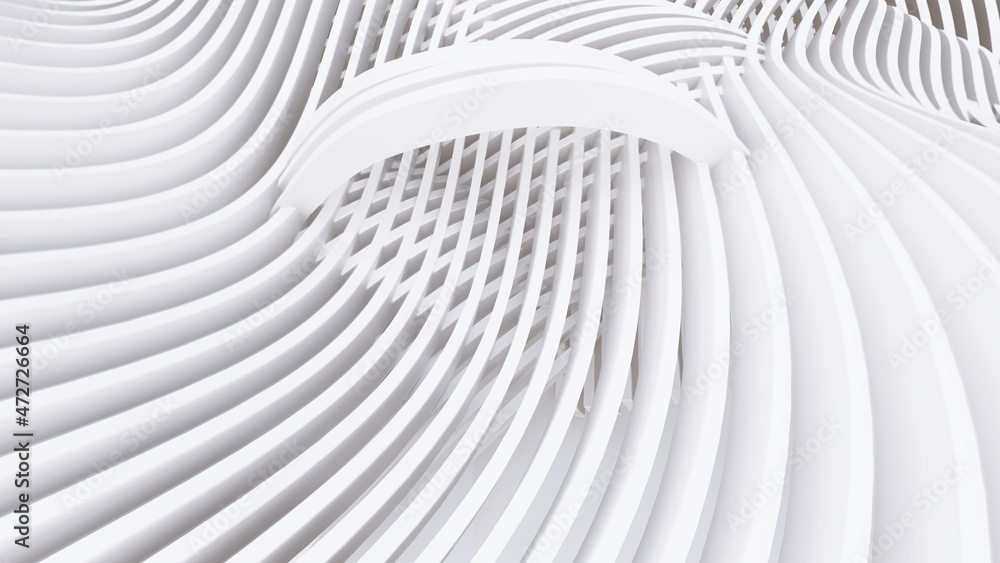 custom made wallpaper toronto digitalAbstract Curved Shapes. White Circular Background.