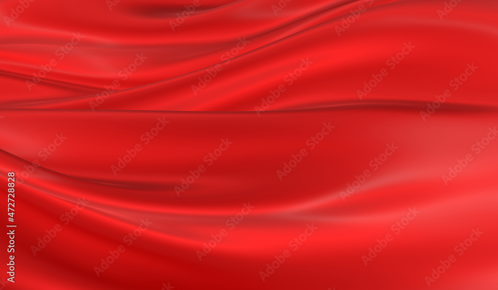 Beautiful flowing fabric of red wavy silk or satin. 3d rendering image. Beautiful flowing fabric of red wavy silk or satin. 3d rendering image.