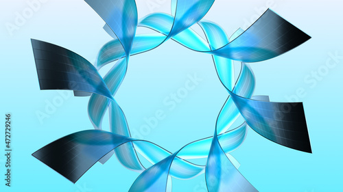 3d rendering of abstract twisted lines