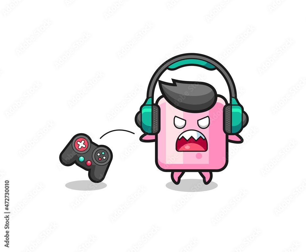 marshmallow gamer mascot is angry. marshmallow gamer mascot is angry.